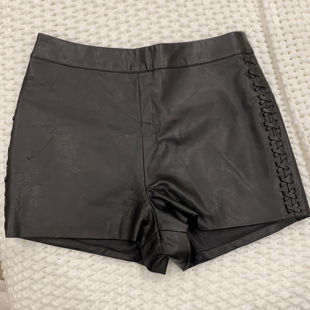 NWOT Top Shop leather shorts